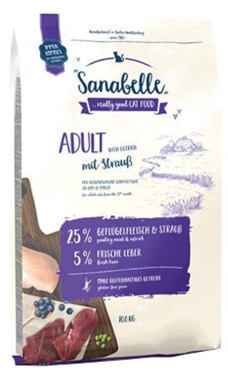 Sanabelle Adult – Struisvogel – 10 kg – Kattenvoer