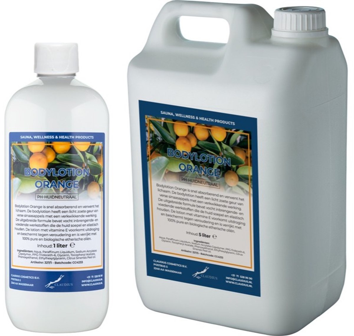 Bodylotion Orange 1 liter - hervulbaar + Jerrycan 5 liter navulling