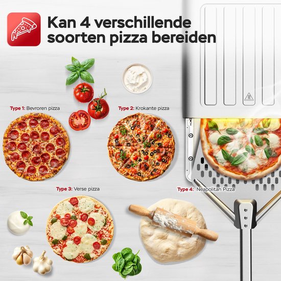 TurboTronic PO15 Elektrische Pizza Oven - Slimme Pizzaoven tot 400 °C - Zwart — afbeelding 4