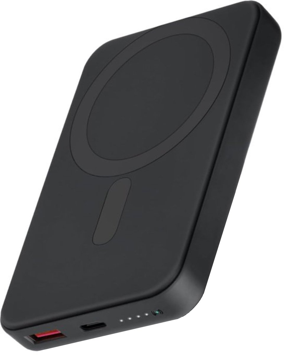 Sounix Powerbank Geschikt voor Magsafe 8000 mAh - 22.5W Snellader - USB C / USB A - Met snelladen functie - Draadloze Powerbank Geschikt voor iPhone 12/13/14/15/16 - Zwart