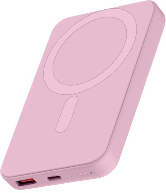 Sounix powerbank 8000 mAh – 22.5W snellader – roze – Magsafe