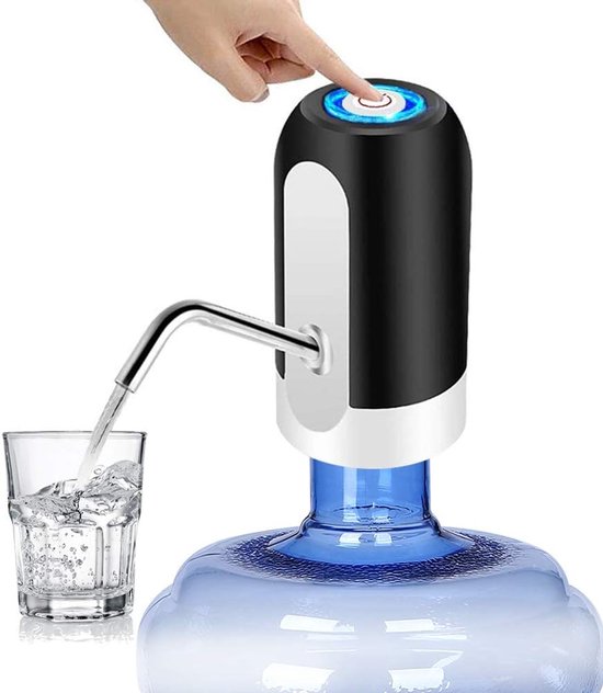 Pompe à eau en bouteille - Distributeur d'eau électrique pour la maison - Grande pompe à eau - Pompe à eau - Eau potable automatique rechargeable par USB - Portable - Zwart