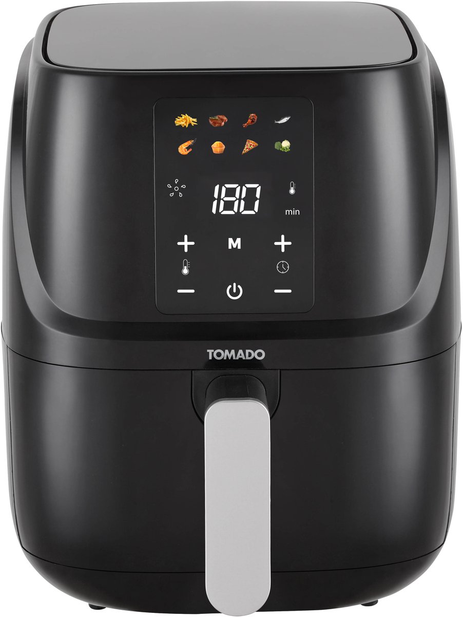 Afbeelding 3 van Tomado TAF3010B - Airfryer - Heteluchtfriteuse - 3 liter inhoud - Digitaal display - 300 gr friet