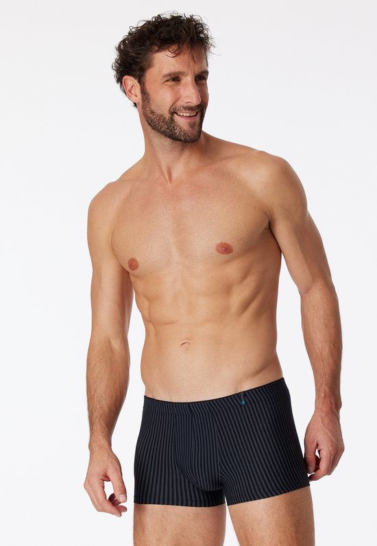 SCHIESSER Long Life Soft boxer (1-pack) - short homme rayé bleu et noir - Taille: 4XL