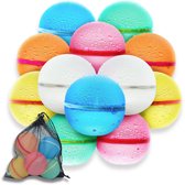 Ressplash® 12 Herbruikbare Waterballonnen - 12 stuks - Gratis E-Book - Bekend van TikTok - Waterballonnen zelfsluitend - Zwembadspelletjes - Zwembadspeelgoed - Waterbal - waterspeelgoed - Zwembad