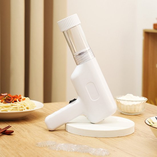 Elektrische Pastamachine Gun - Pasta Maker Pistool - Zelf Verse Pasta Maken - Pasta Snijder - Keukenmachine - Draagbare Pastamaker voor Thuis - Noedels - Noodle Machine - Wit - Oplaadbaar - ABS - Pastamachines - Draadloos Oplaadbaar van Merkloos — afbeelding 3