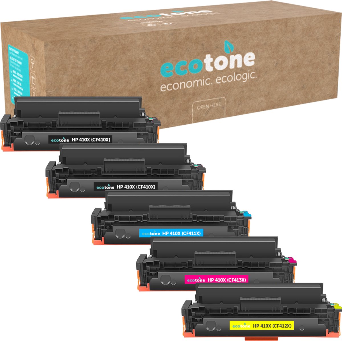 Ecopack (Replaces HP 410X toner) 2xBL + 1xCMY - (BL 2x6500 Pages) (CMY 3x5000 Pages)