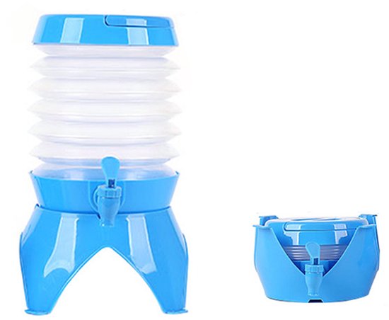 Bidon d'eau pliable - 5,5 l - Avec robinet - Empilable - Réservoir d'eau - Baril pliable - Convient pour les vacances, la Pêche, les voyages en voiture, les pique-niques et les barbecues