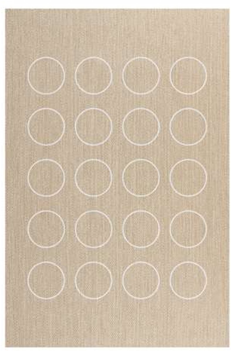 Storesdeco Premium vinyl vloerkleed, wasbaar, antislip en slijtvast – witte mollen 160x230 cm