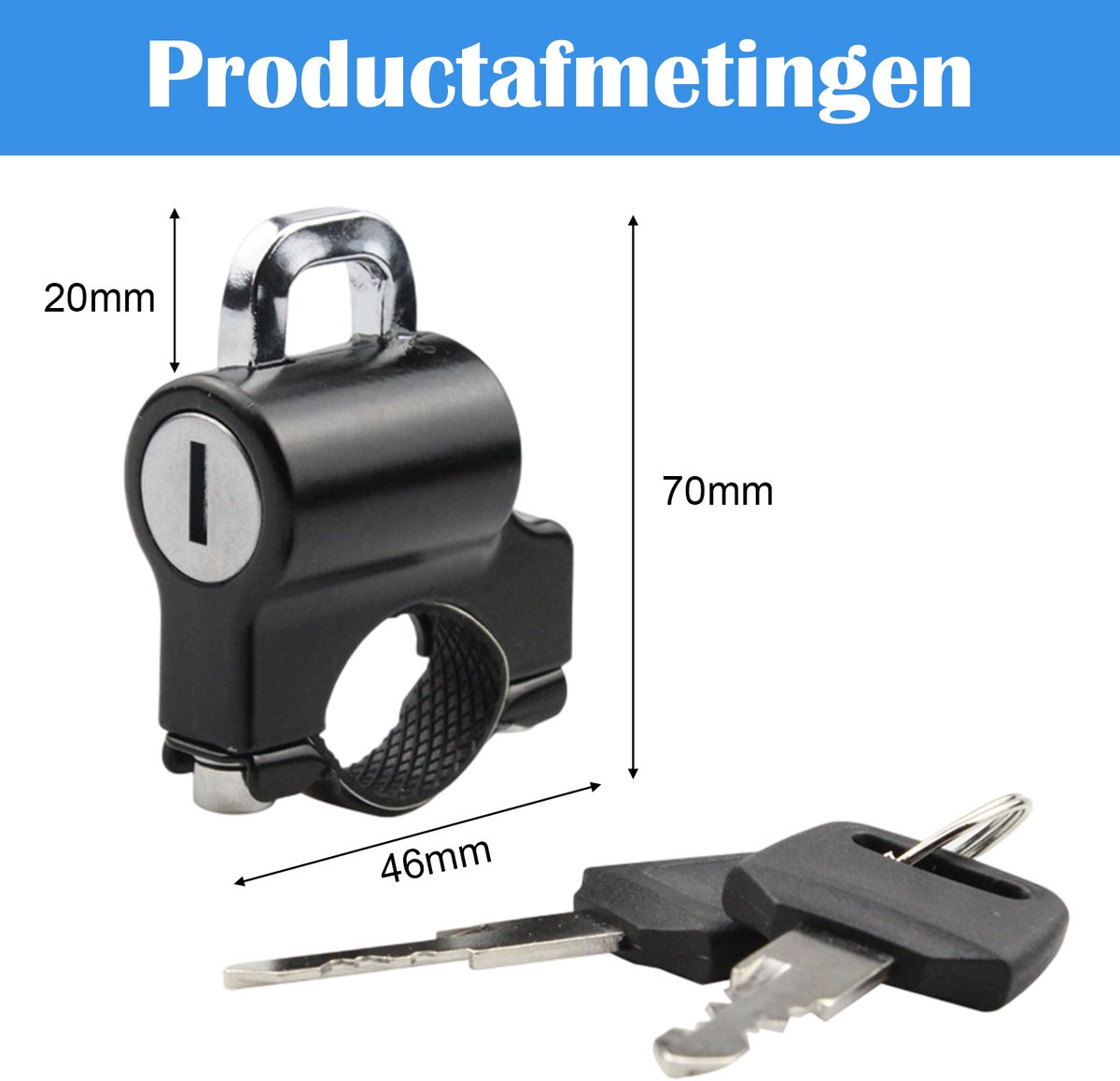1 stuk Helmslot with 2 Keys -Slot voor Helm -Slot voor Fietshelm-Motorcycle Helmet Lock - Motorcycle Helmet Safety Lock-Motorcycle Gadget-Motorcycle accessories — cadeau in Cadeau-ideeën - foto 8