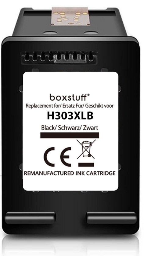 Boxstuff Inkt geschikt voor 303 XL - (T6N03AE) Compatibel met HP 303 / 303XL - Inkt Cartridge Zwart voor HP Deskjet / 1000 / 1010 / 1011 / 1015 / 1050 / 1051 / 1055 / 1056 / 1510 / 1512 / Envy Photo 6220 / 6230 / 7130 / 7134 Printer - Pack Zwart
