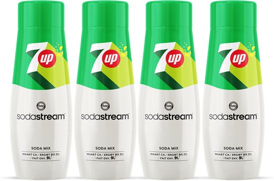 SodaStream 7UP siropen - Citroen-limoen smaak - Goed voor 36L bruisende drank - 4 stuks - 4x440ml