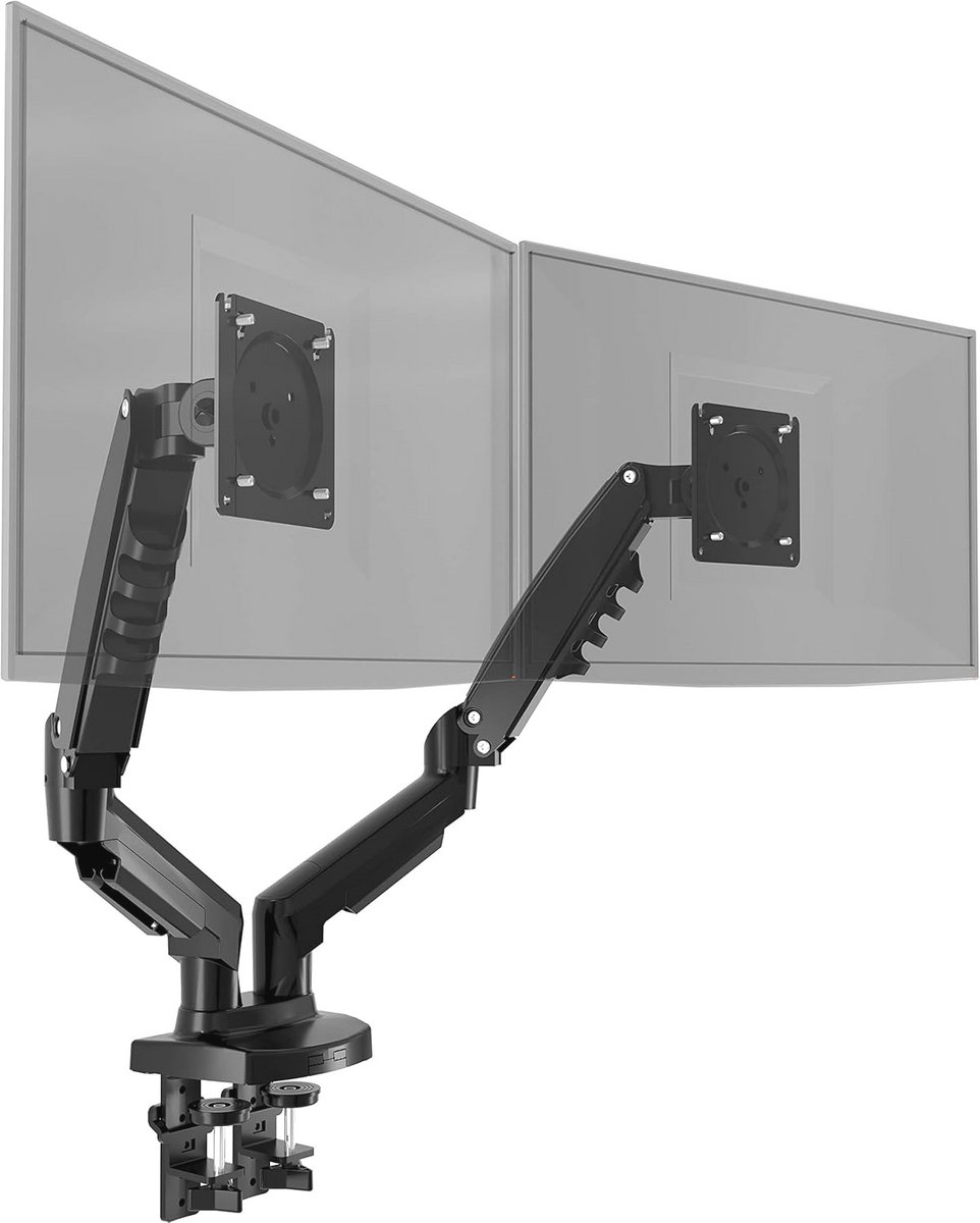Ergonomische Dubbele Monitorarm voor 17-27 inch Schermen - Verstelbare Hoogte en 360° Beweging