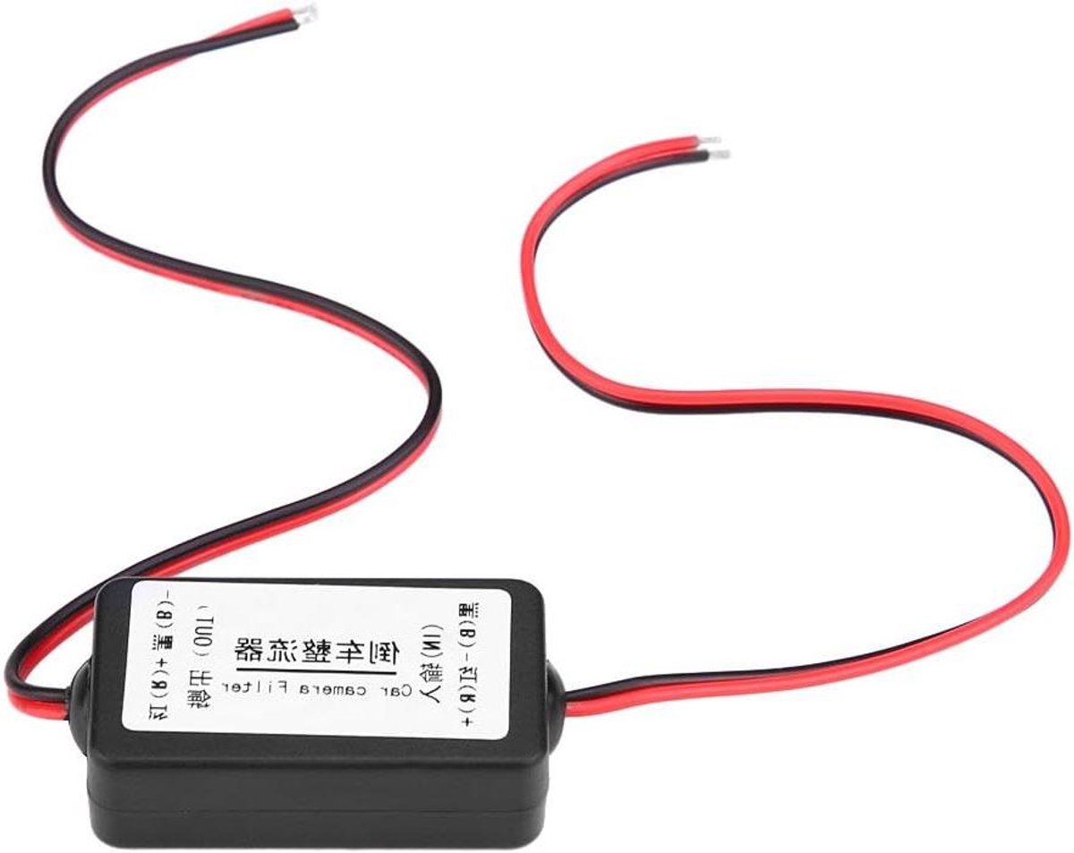 Allecto Plus - Filter Gelijkrichter 12V DC Auto Achteruitkijkcamera Power Relay Condensator - Zwart Kleur