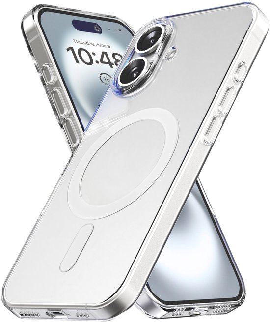 My Case Hoesje geschikt voor iPhone 16 MagSafe Transparant - Shock proof case Hoes doorzichtig