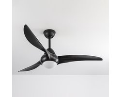 LumenXL - Zwarte plafondventilator Wieke met LEDs en aanpasbare kleurtemperatuur