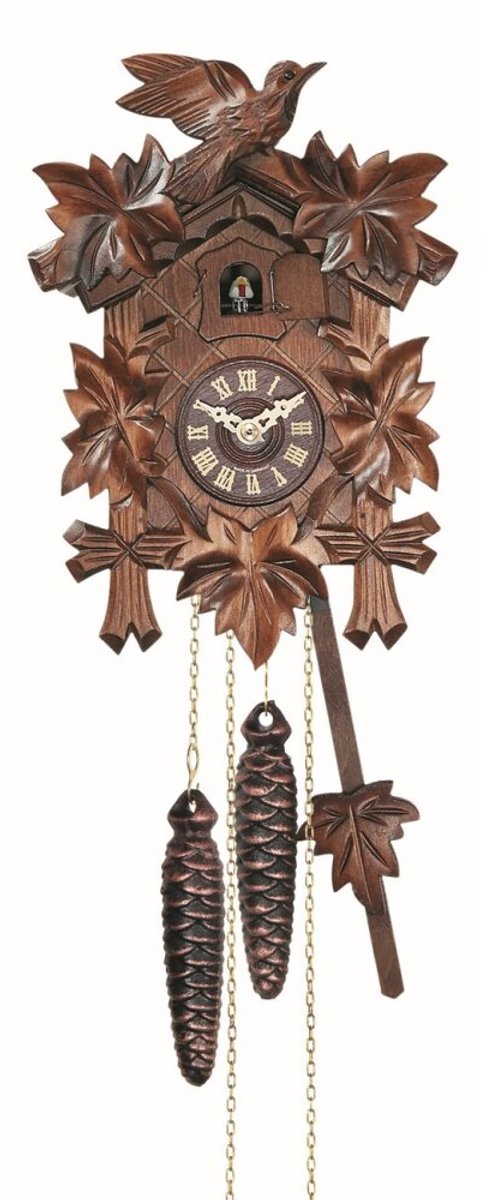 Engstler 522_QM - Koekoeksklok - Kwarts - Notenhout - met muziek - 22 cm Bruin