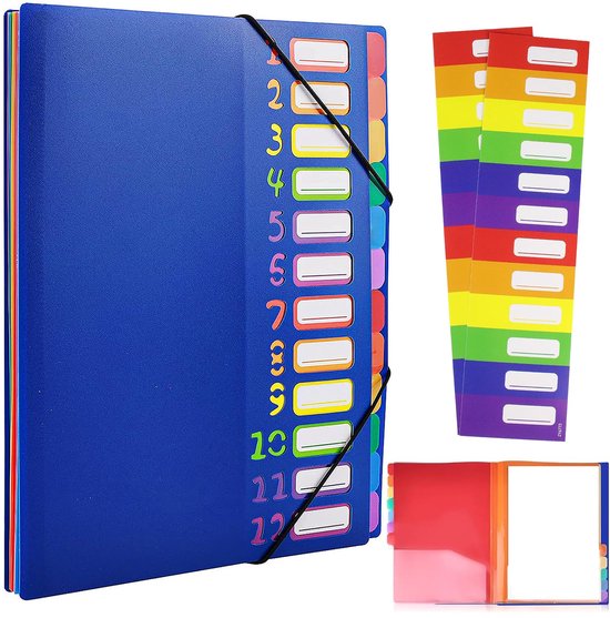 Viquel Uittrekbare Map Met 8 Vakken A4 Rainbow Pastel - Beige Documenten Organizer