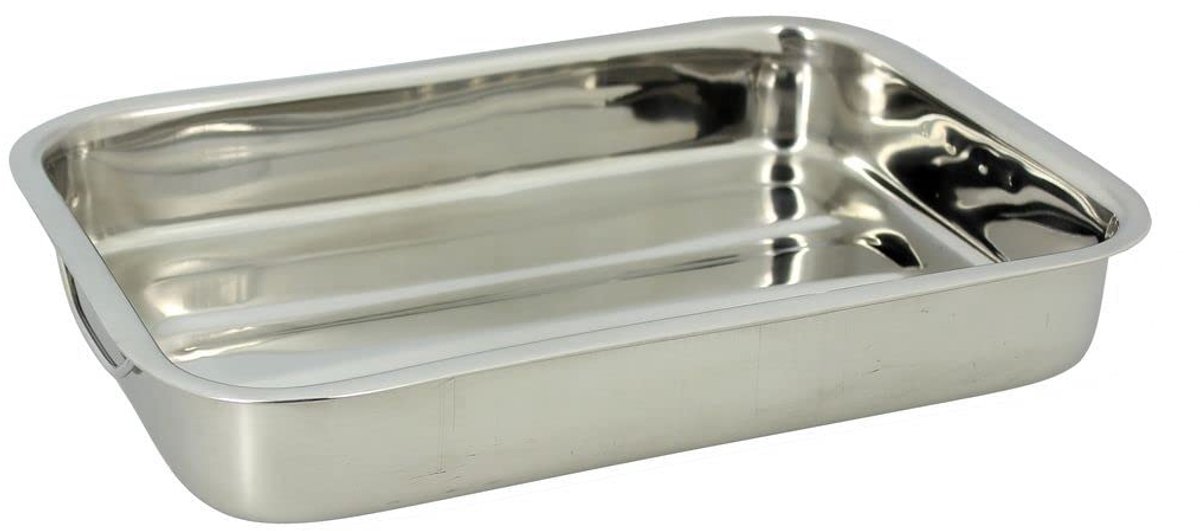Roestvrijstalen ovenschaal - ideaal voor ovenschotels - 1 stuk - 35 x 25 cm