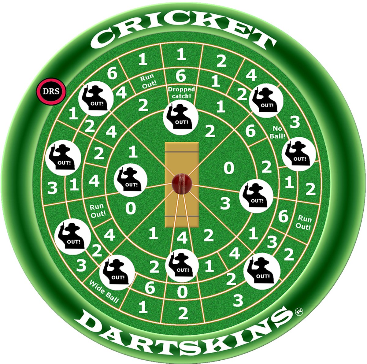 Dartskins Cricket - Dartspel - Voor Binnen & Buiten - Snel Scoreverloop - Geschikt voor Alle Leeftijden - Compact Formaat
