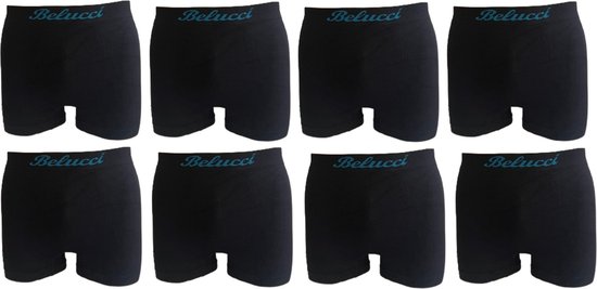 Belucci heren boxershorts set van 8 stuks zwart maat XL/XXL