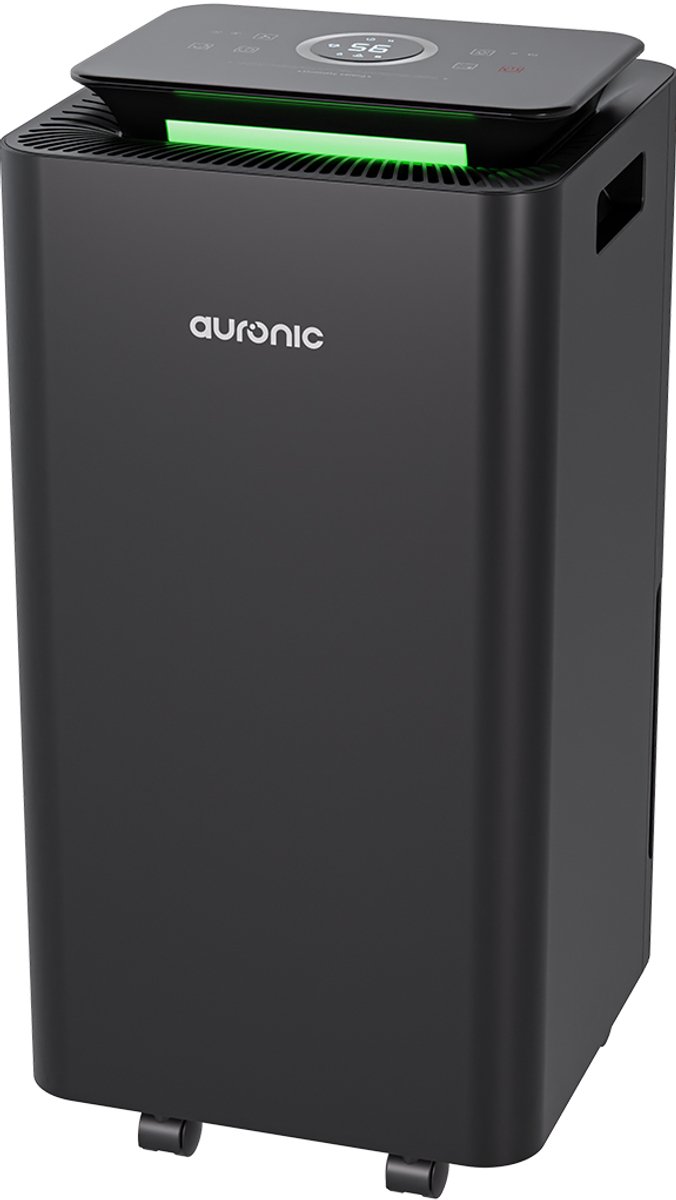 Auronic Luchtontvochtiger en Luchtreiniger - Pro Series - 12L per dag - 2.5L Waterreservoir - Was-droog functie - Slaapkamer, Badkamer en Woonkamer - Vochtopnemer voor in Huis - Dehumidifier - Zwart