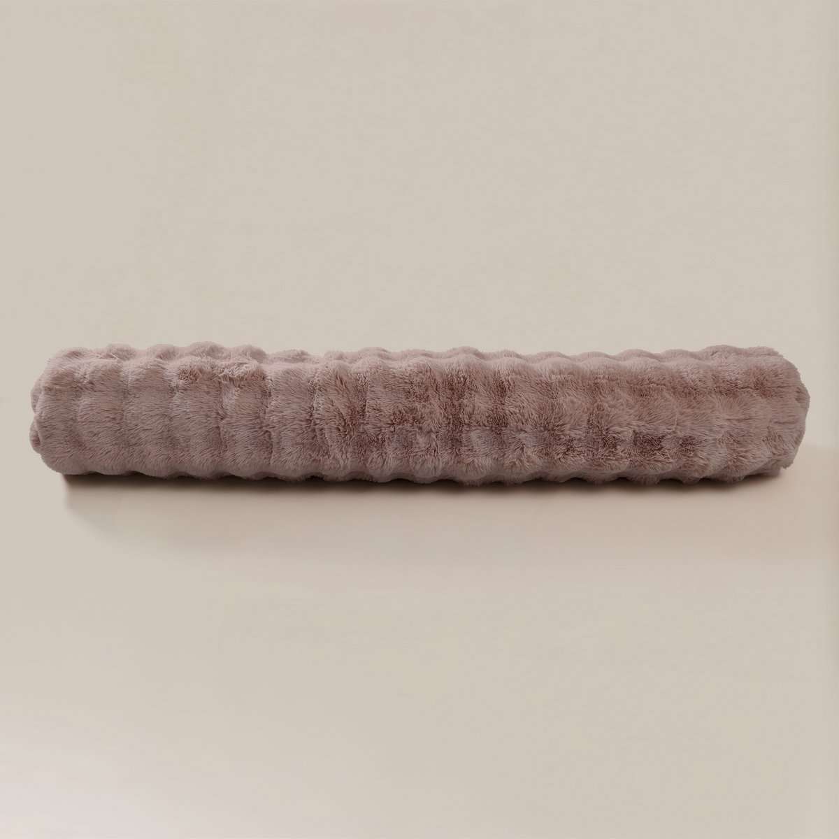 Primaviera Deluxe Bodypillow Pompom – 140x20 cm – Faux Fur – Lang Kussen – Luxe en Zacht – Stevig – Wasbaar – Taupe