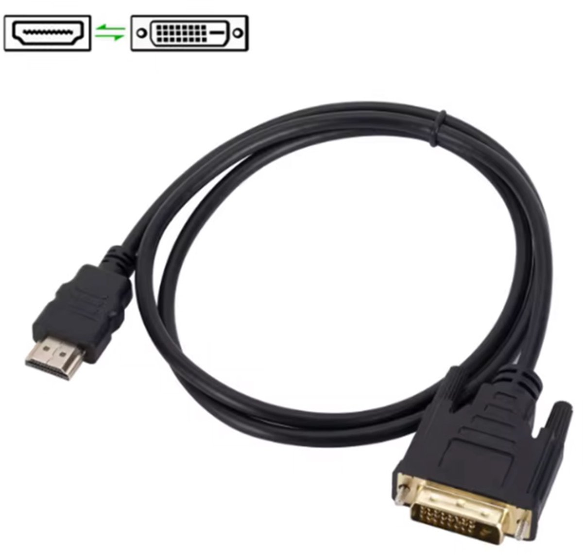 HDMI naar DVI-Kabel - DVI kabel - HDMI - 2 meter - Converter - Omvormer - 2 Meter - CHPN