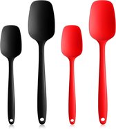 Zeynomax - Set de 4 cuillères et spatules en silicone - Grattoir à pâte et grattoir à gâteau résistant à la chaleur - Idéal pour la cuisine et la pâtisserie - 30 cm et 20 cm - Ustensiles de cuisine en silicone.