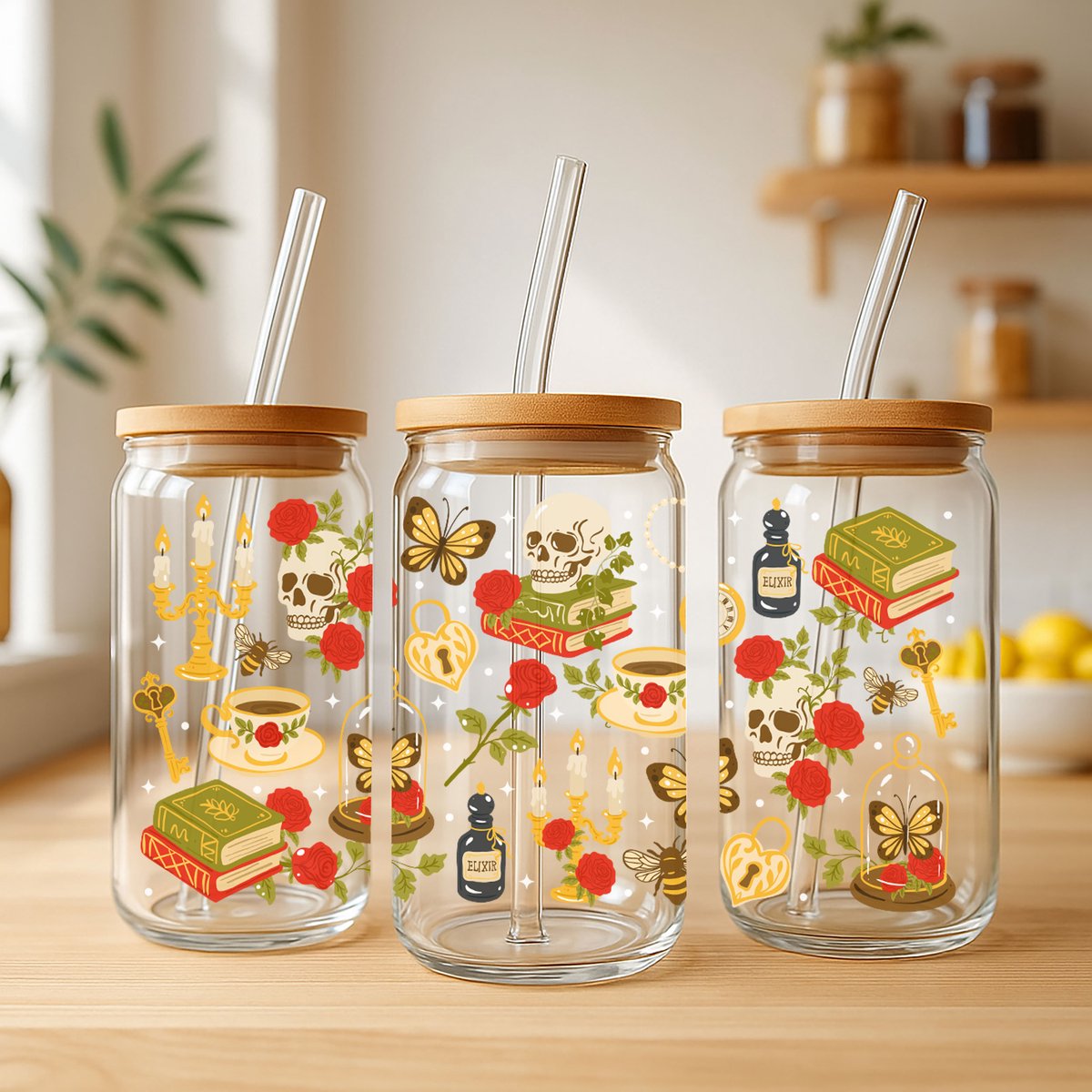 Drinkglas met rietje vrolijk en perfect als cadeau - Cupdesign and More
