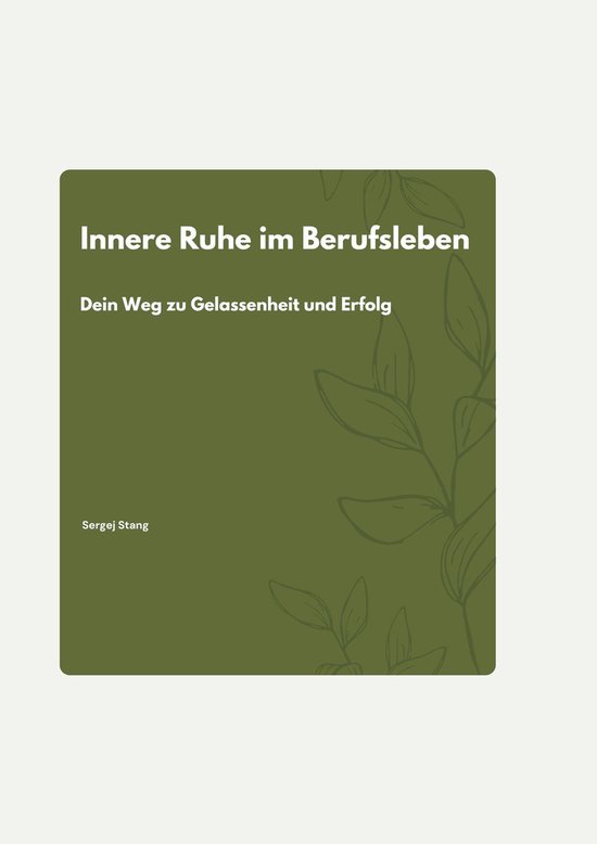 Innere Ruhe im Berufsleben - cover