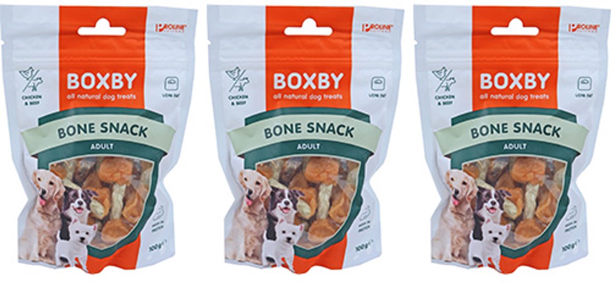 Proline Boxby bone snack, 100 gram - per 3 zakjes