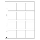 LEUCHTTURM OPTIMA muntbladen, voor 12 munthouders 50 × 50 mm, transparant