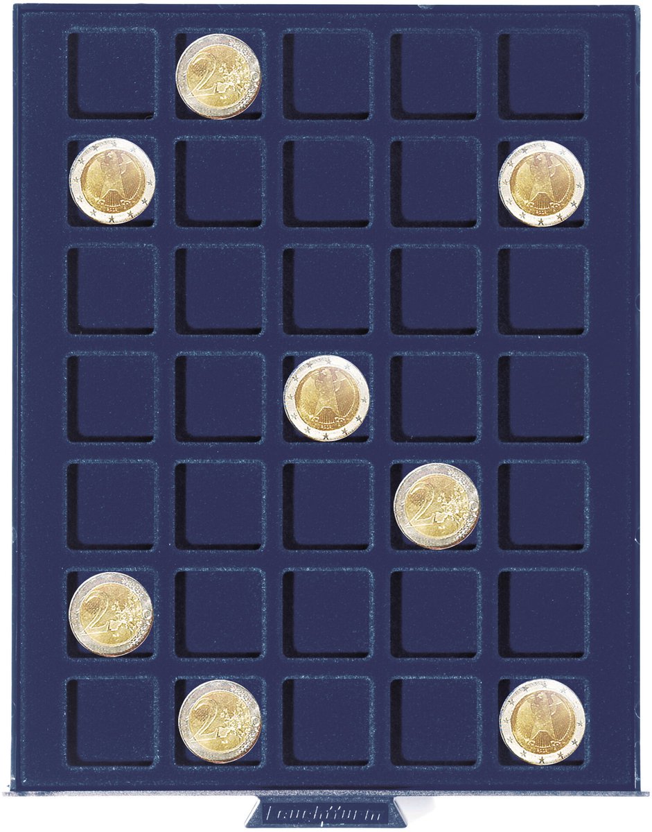 Stapel element, Smart - vak afm: 27 x 27 mm. (35 st.) Blauw/Transp. afm: 195 x 250 x 19 mm.