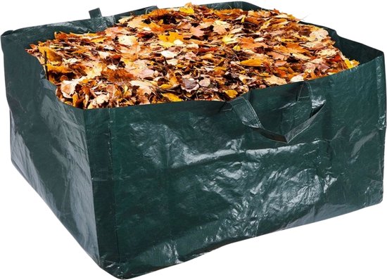 Cheqo® Opvouwbare Vierkante Tuinafvalzak 150L - Grote Tuinafvalzak met Hengsels - 69x69x38 cm - Opvouwbare afvalzak - Afvalzakken - Prullenbak - Tuinzak - Wasmand - Bladzak van Cheqo — afbeelding 2