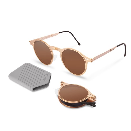 ROAV BALTO - Opvouwbare zonnebril - Polariserend UV400 - Brush Gold - Brown glazen van ROAV — afbeelding 5