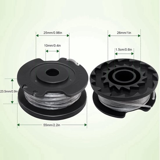 Vervangende draadspoel -3-stuks - geschikt voor EasyGrassCut 18V 23 26 18-230 18-260 modellen F016800569, 4 m lang, 1,6 mm diameter van Merkloos	 — afbeelding 4