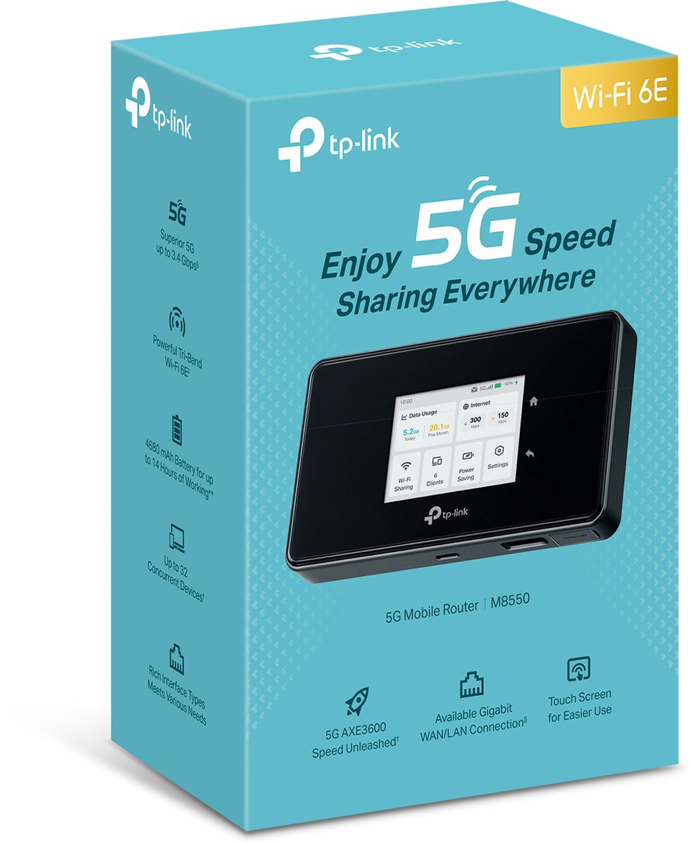 TP-Link M8550 - MiFi Router- 5G - WiFi 6E - Mobiele 5G WiFi Hotspot - Voor Onderweg – foto 5
