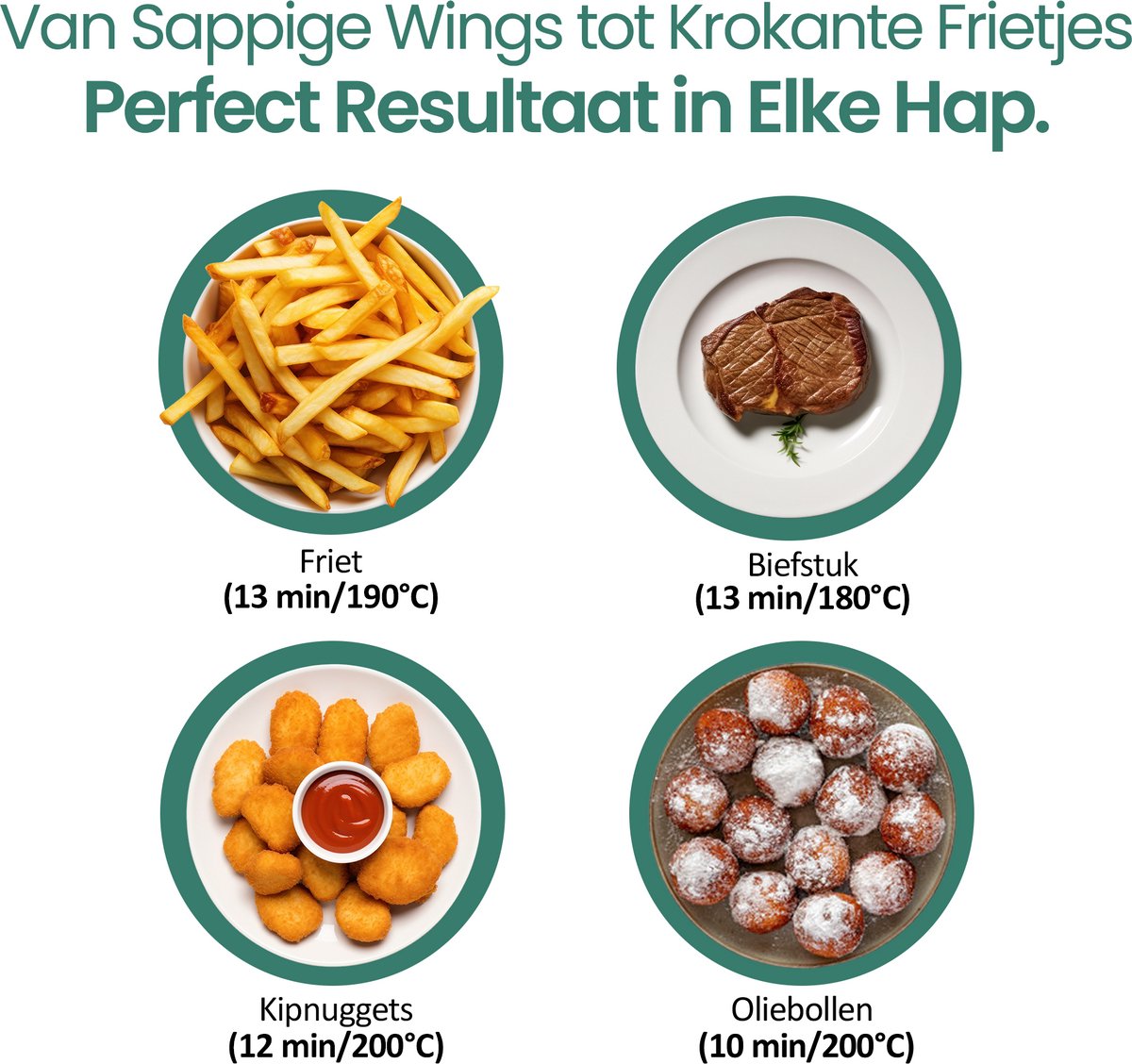 Emerio Airfryer XL - 5 Liter Heteluchtfriteuse - Regelbare thermostaat 80ºC tot 200ºC - 12 Kookprogramma's - Digitaal display - Timer functie - Kijkvenster - Cool touch - AF-129329.3 Zwart — afbeelding 6