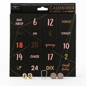 Sieraden Adventskalender – 24 Luxe Verrassingen met Oorbellen, Armbandjes & Kettingen – Kerstcadeau voor Vrouwen & Meiden – Sieradenbox voor Kerst - Zwart