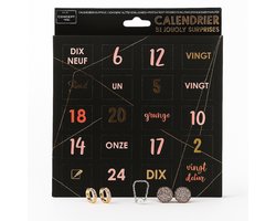 Sieraden Adventskalender – 24 Luxe Verrassingen met Oorbellen, Armbandjes & Kettingen – Kerstcadeau voor Vrouwen & Meiden – Sieradenbox voor Kerst - Zwart