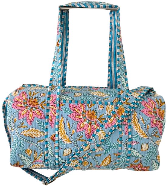 Weekendtas / Reistas Kantha Baby Blue 49x33 cm