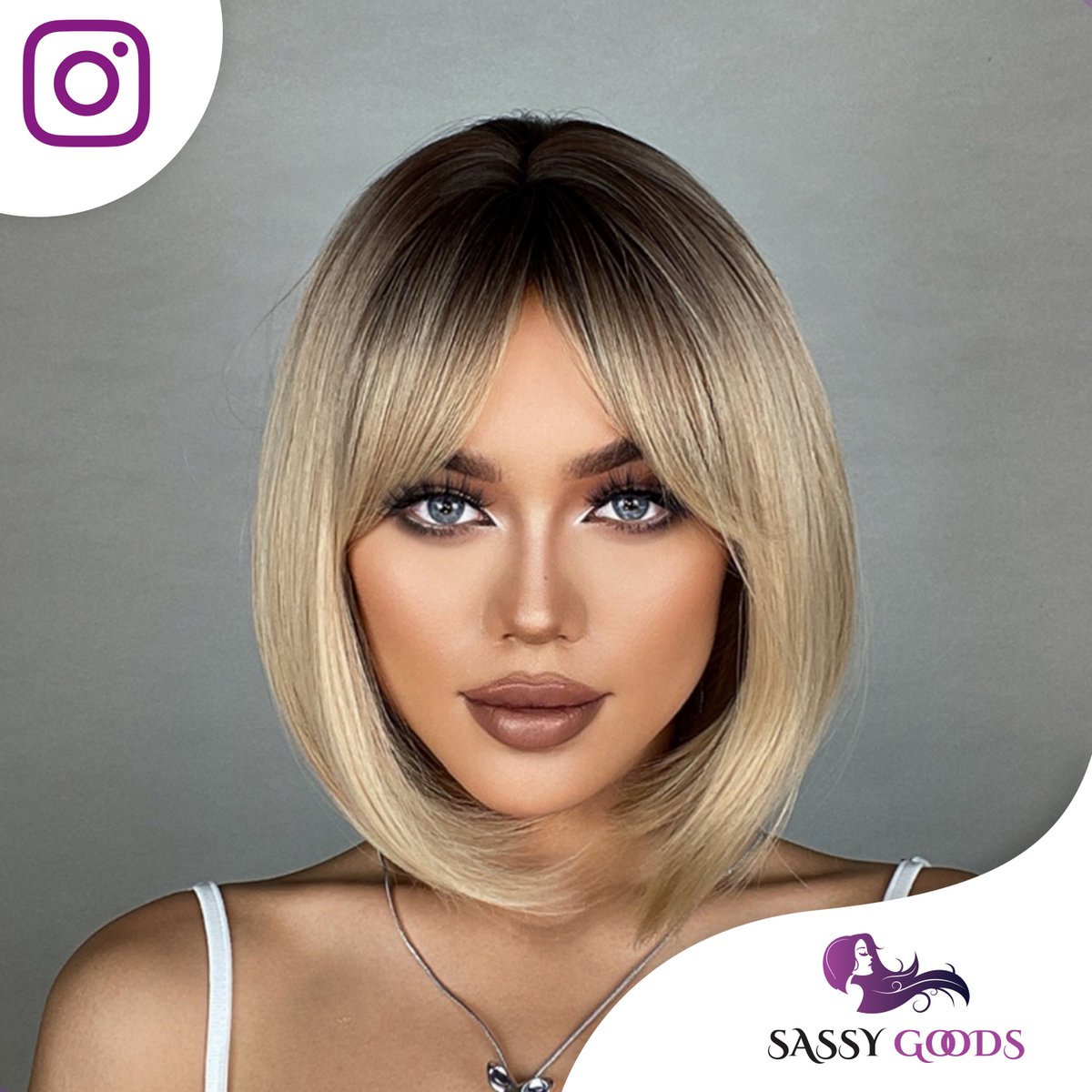 SassyGoods Blonde Pruik Blond Bob - Pruiken Dames Kort Haar - Wig - Haarwerk - Wasbaar - 30 cm — afbeelding 5