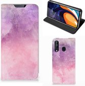 Geschikt voor Samsung Galaxy A60 Bookcase Pink Purple Paint