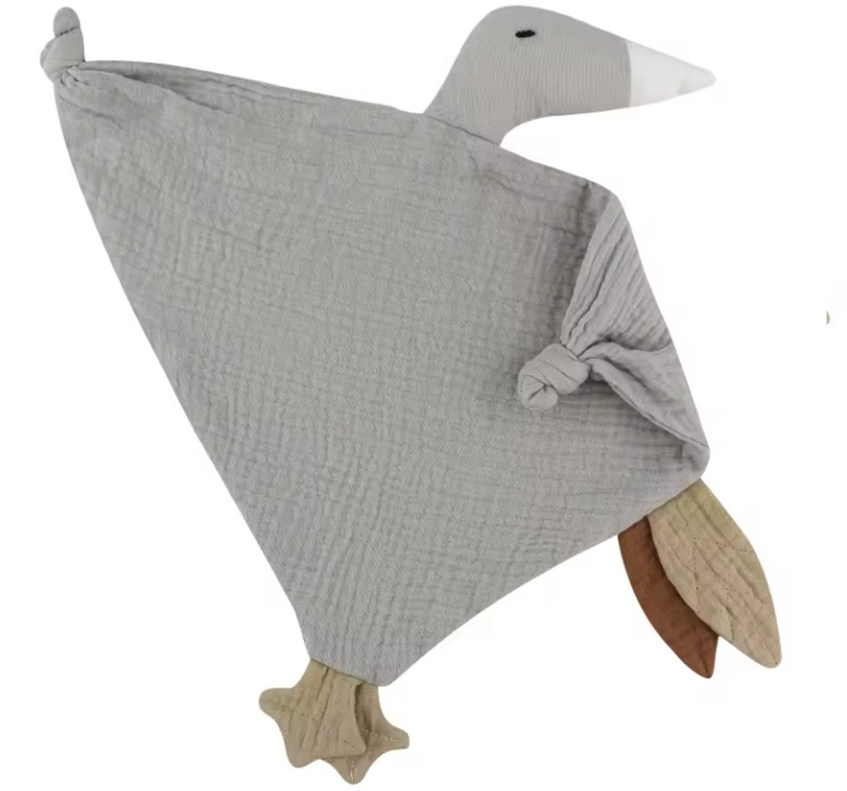Knuffeldoekje Gans - Katoen - Hydrofiel - Baby - Kind - 40x20cm - Grijs/Blauw