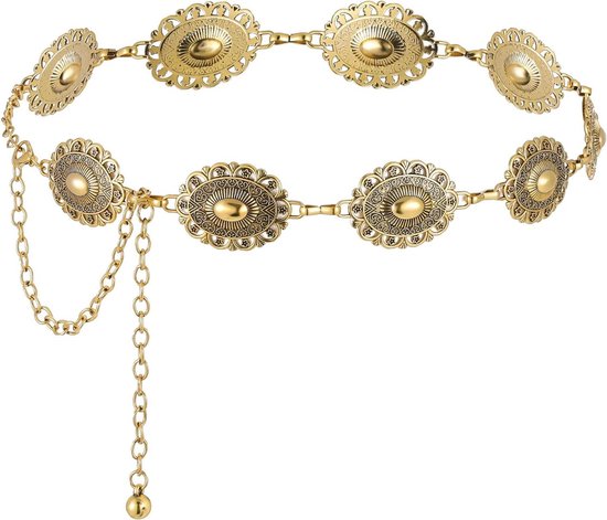 CCAIPU kettingriemen voor vrouwen, parel verstelbare gouden metalen schakelketting retro tailleketting voor bruiloft jeans jurk - 115 cm, A-goud, 100 CCAIPU kettingriemen voor vrouwen, parel verstelbare gouden metalen schakelketting retro tailleketting voor bruiloft jeans jurk - 115 cm, A-goud, 100