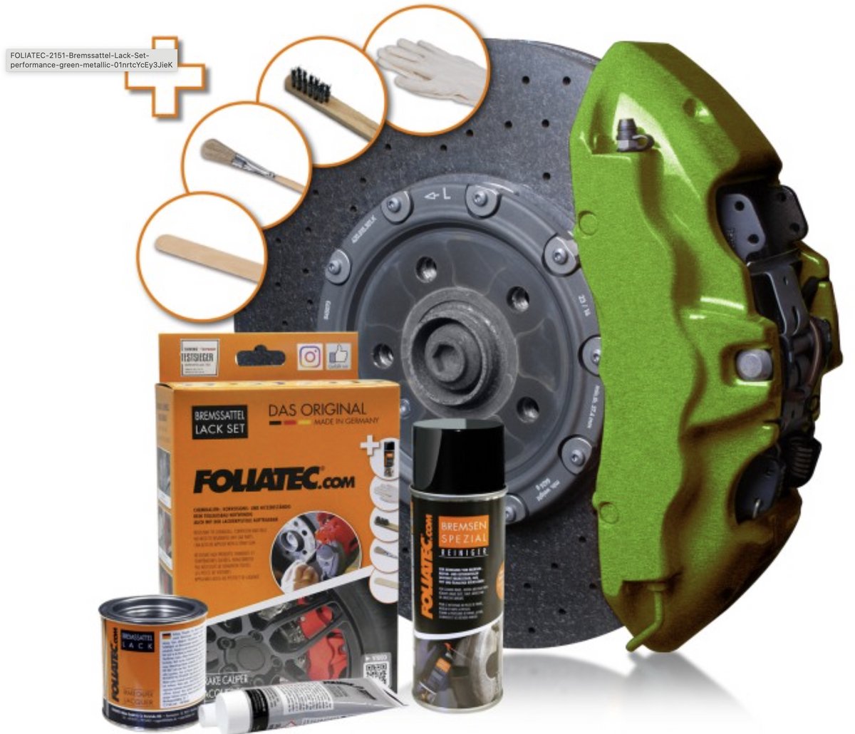 Foliatec Remklauw Lakset – Performance Groen Metalic – Hittebestendig – Complete Set voor Remklauwen – Glanslak Auto / Motorfiets