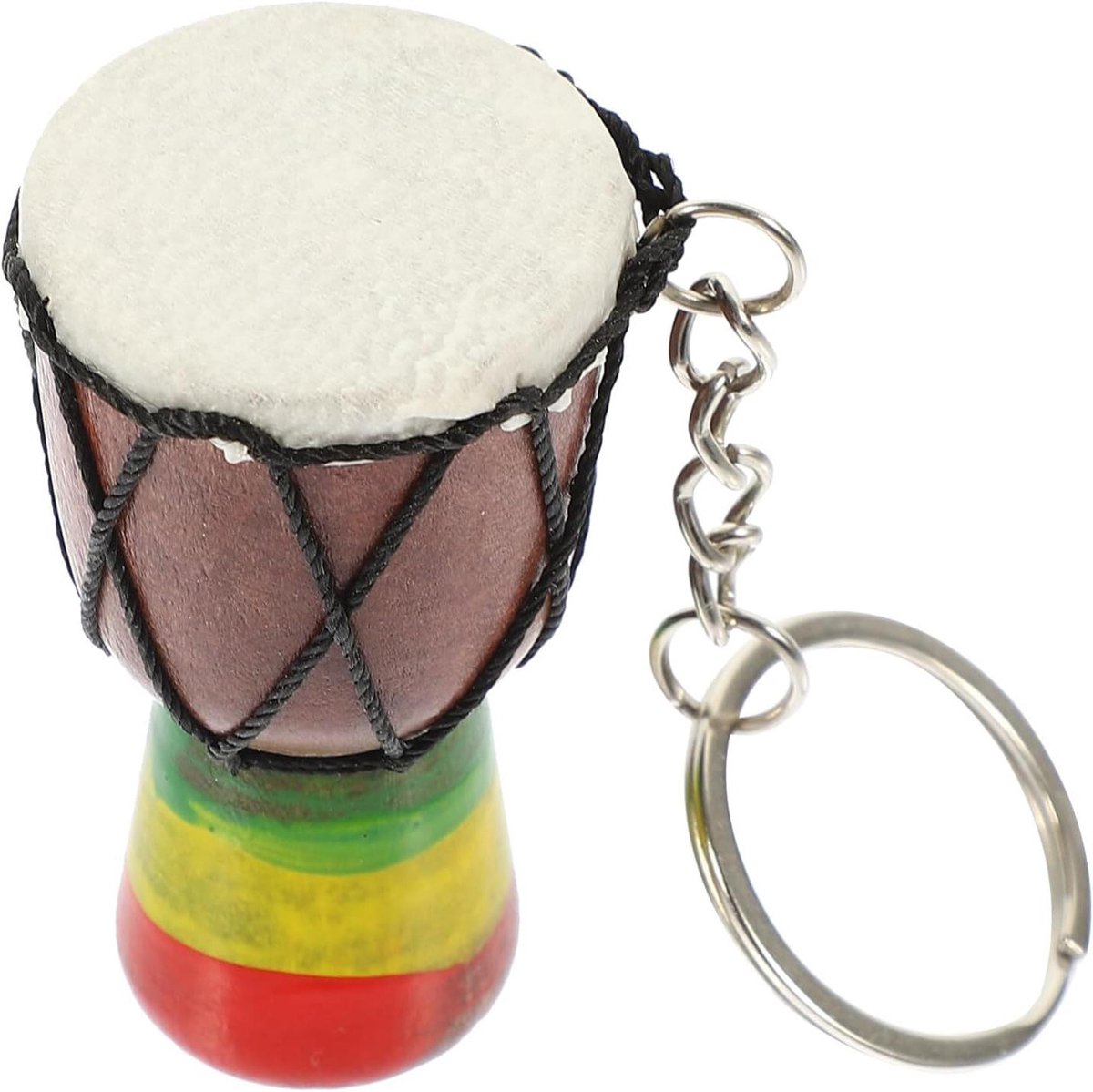 JGS Premium - Sleutelhanger Djembe Drum Afrikaanse Mini Houten Kongo-trommels Drumclave