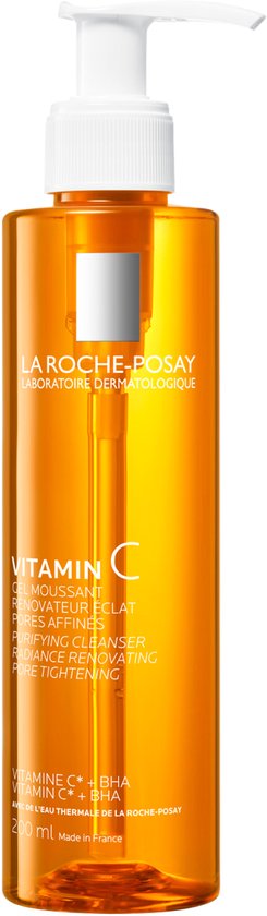 La Roche-Posay Vitamine C Zuiverende Schuimende Gel - Vernieuwde uitstraling en verfijnde poriën - Vitamine C en salicylzuur (BHA) - 200ml