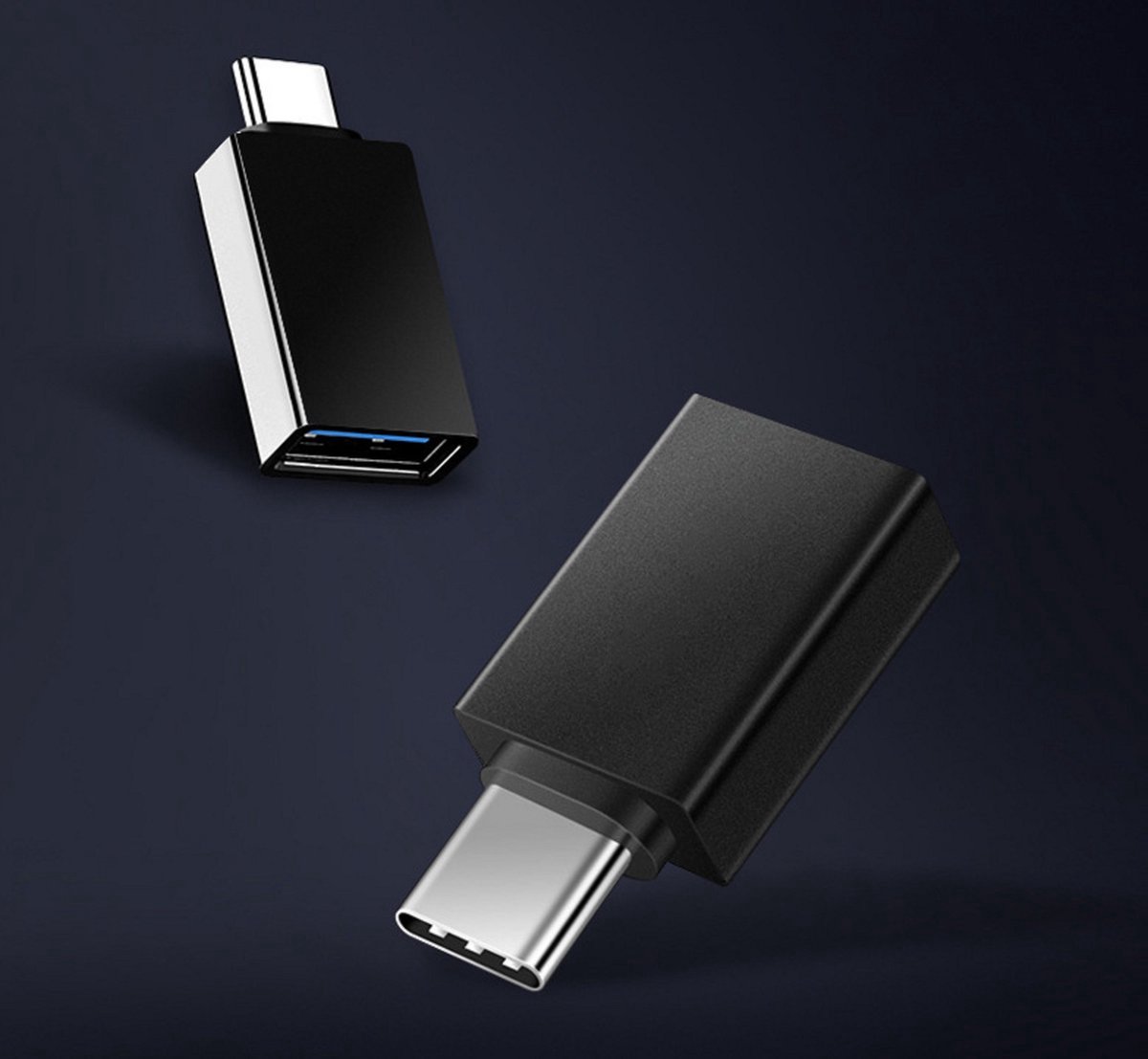 USB-C naar USB-A adapter OTG Converter USB 3.0 - USB C to USB A HUB - Verloop - Zwart - 5 Stuks